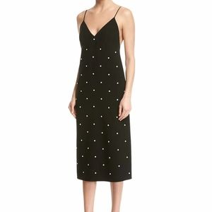 TIBI  polka dot crepe midi slip on dress